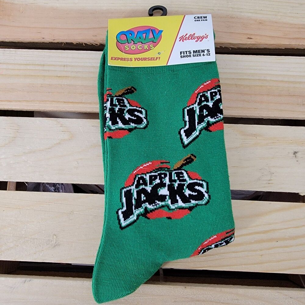 Crazy Socks Apple Jacks - Shoe Size Men 6-12 NWT